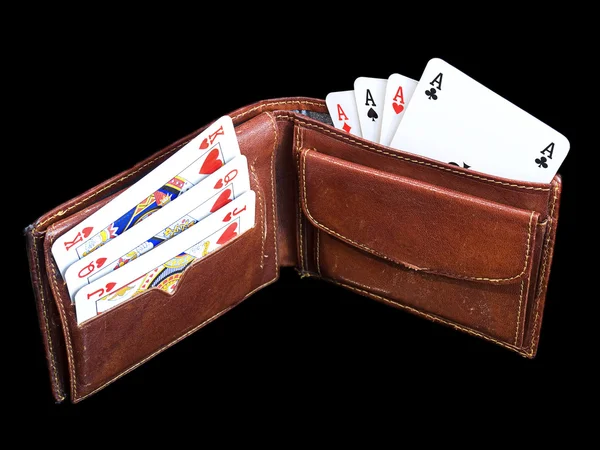Gambling wallet — Stock Photo, Image
