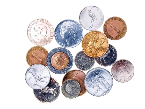 ユーロの前にコイン — ストック写真