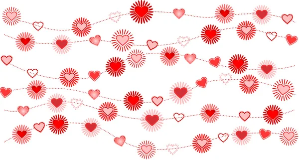 心臓とバレンタインの背景 — ストックベクタ
