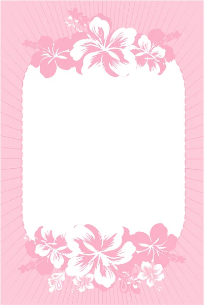 Pembe hibiscus kartı — Stok Vektör