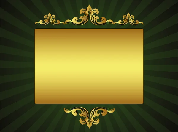 Tarjeta de felicitación de lujo verde — Vector de stock