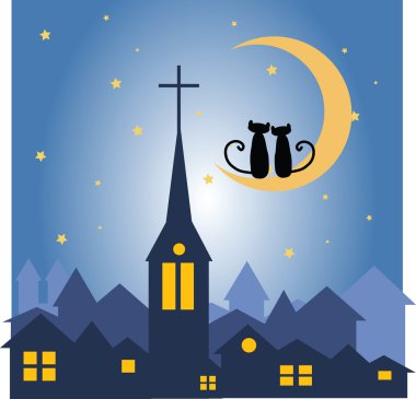 Night cityscape clipart