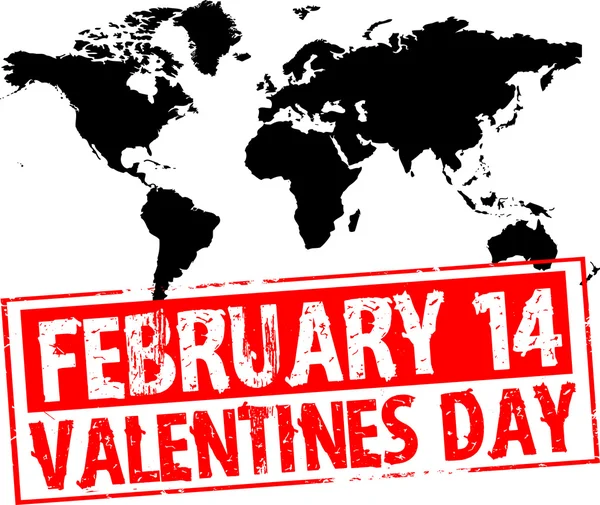 Február 14 - Valentin-nap — Stock Vector