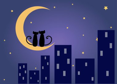 Night cityscape clipart