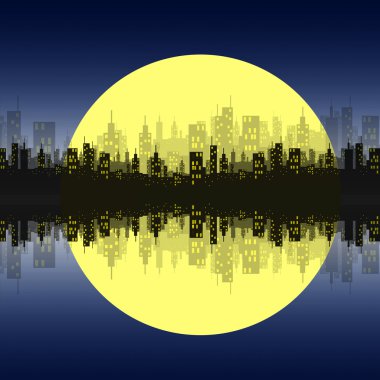 Night cityscape clipart