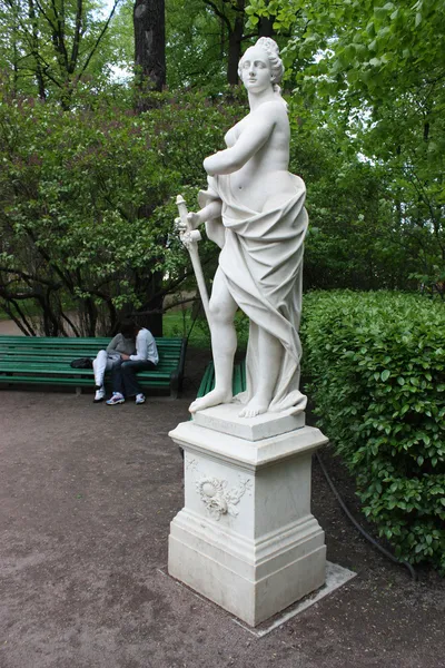 stock image Justice statue in a summer summer