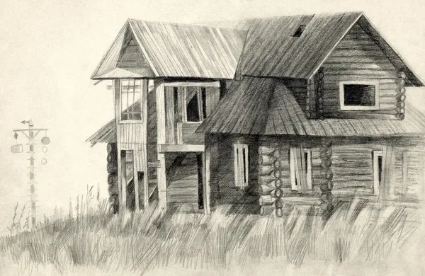 Dřevěný dům — Stock fotografie