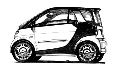 Small two-seater urban car clipart