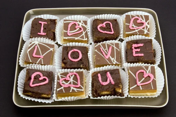 I Love you chocolates — Stock Photo, Image