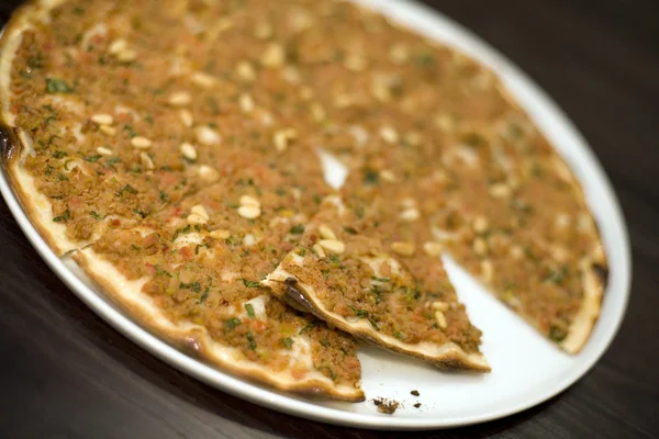 stock image Minced lamb and Pine Kernels pizza