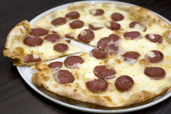 stock image Spicy Sausage and cheese pizza