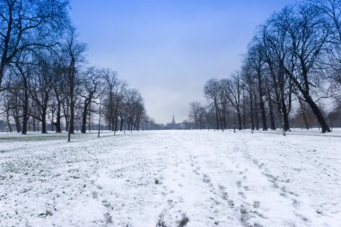 Hyde park in winter clipart