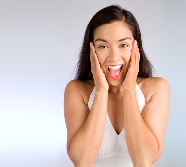 Expression of a Woman Winning clipart