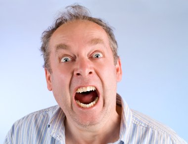 Man Screaming about Something clipart