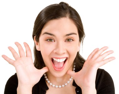 Expression of a Woman Winning clipart