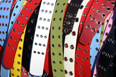 Multicolored women's belts clipart