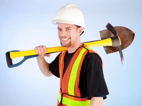 Šťastný stavební dělník — Stock fotografie