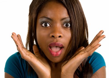 Surprised African American Woman clipart