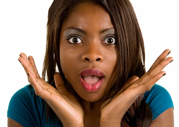 Surprised African American Woman — Stock Photo, Image