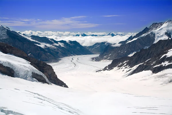 Aletschgletscher in den alpen — Stockfoto