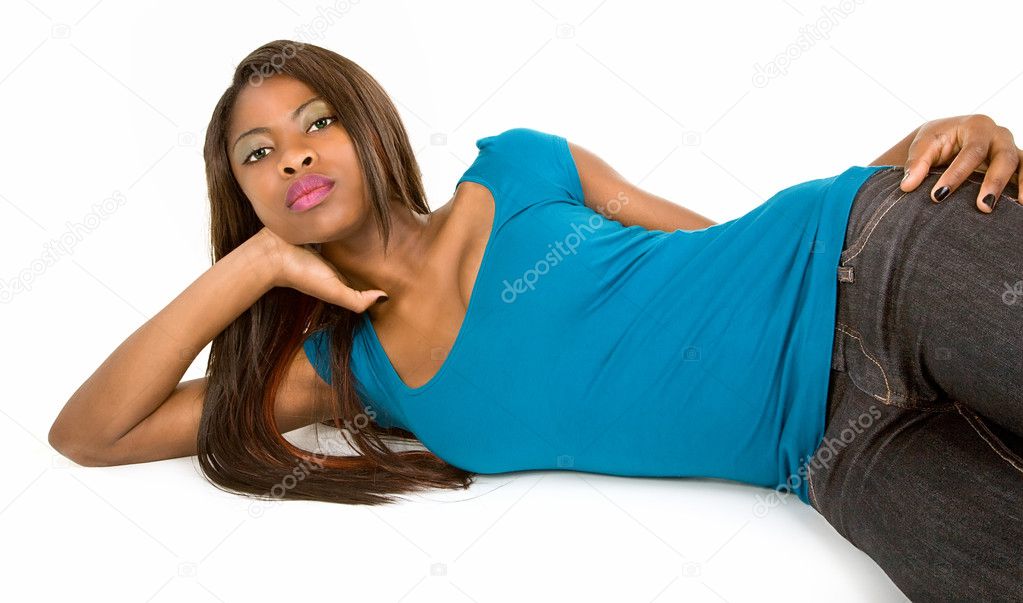 African American Lady Lying Down
