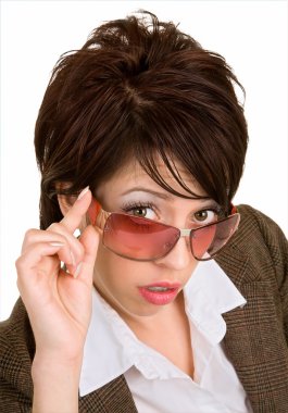 Looking Over Sunglasses clipart