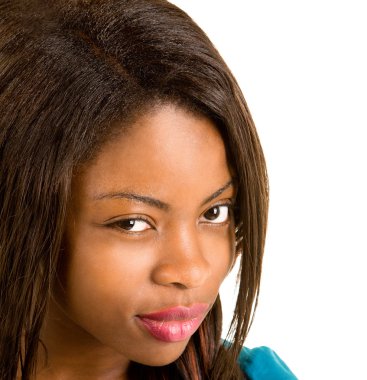 Skeptical African American Woman clipart