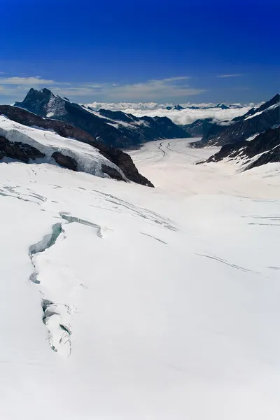 Aletschgletscher in den alpen schweiz — Stockfoto