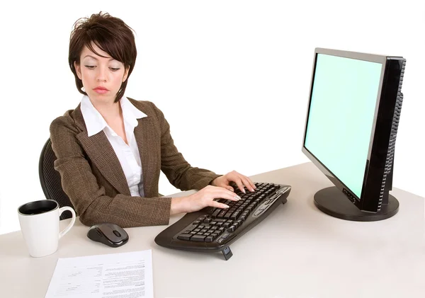 Serious Businesswoman Working — Stock Photo, Image