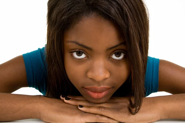 Close-up de uma senhora afro-americana — Fotografia de Stock