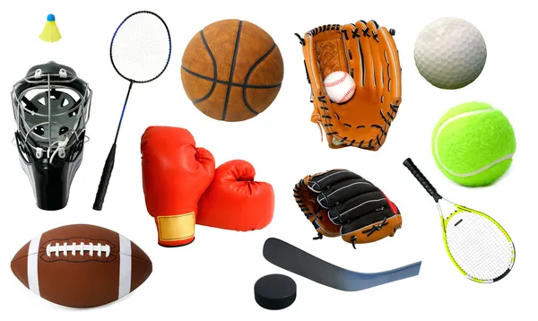 Vários itens esportivos — Fotografia de Stock