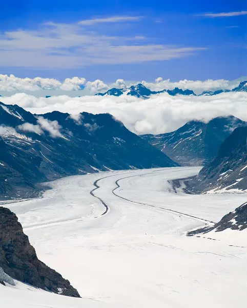 Aletschgletsjer van de Alpen, Zwitserland Stockfoto