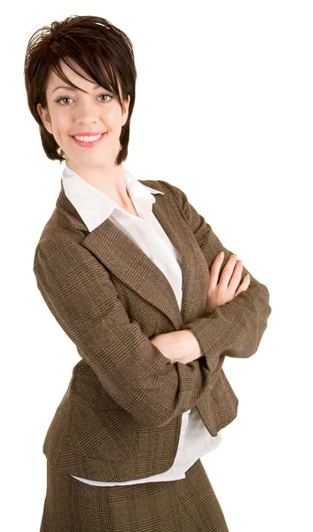 Attraktivt leende affärskvinna — Stockfoto