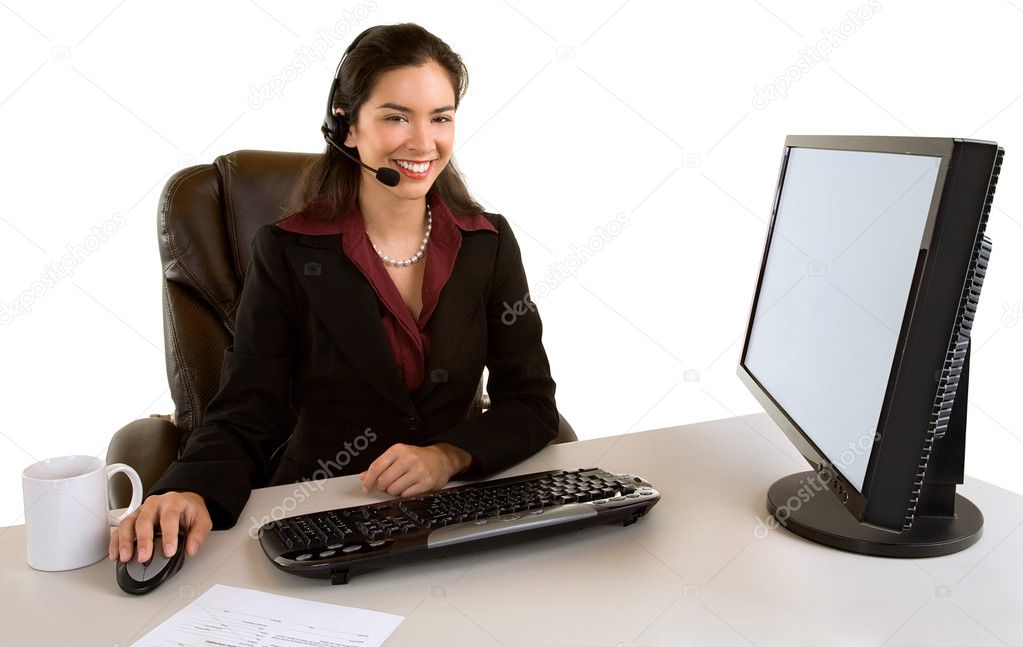 Smiling Businesswoman With Headset