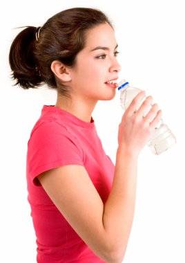 Young Woman Drinking Water clipart