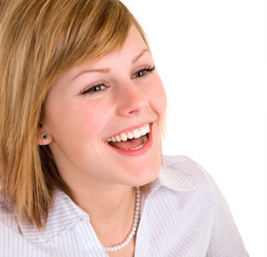 Beautiful Blonde Girl Laughing clipart