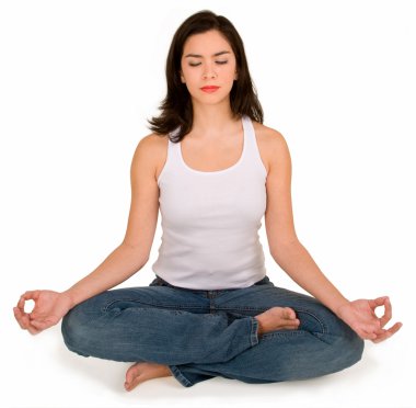 Beautiful Young Girl Meditating clipart