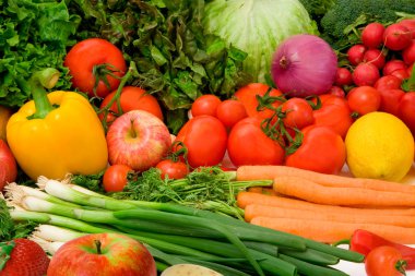 Vegetables and Fruits Arrangement clipart