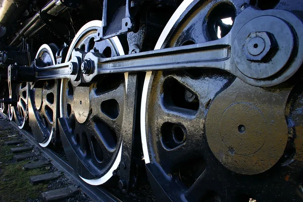 Grote trein wielen — Stockfoto