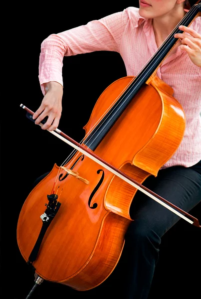 Hraje na violoncello — Stock fotografie