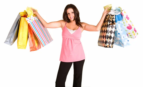 Junge Frau auf Einkaufstour — Stockfoto