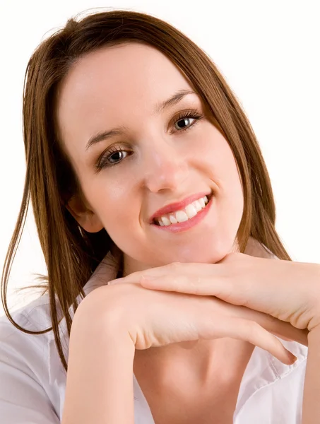 Beautiful Smiling Young Brunette — Stock Photo, Image