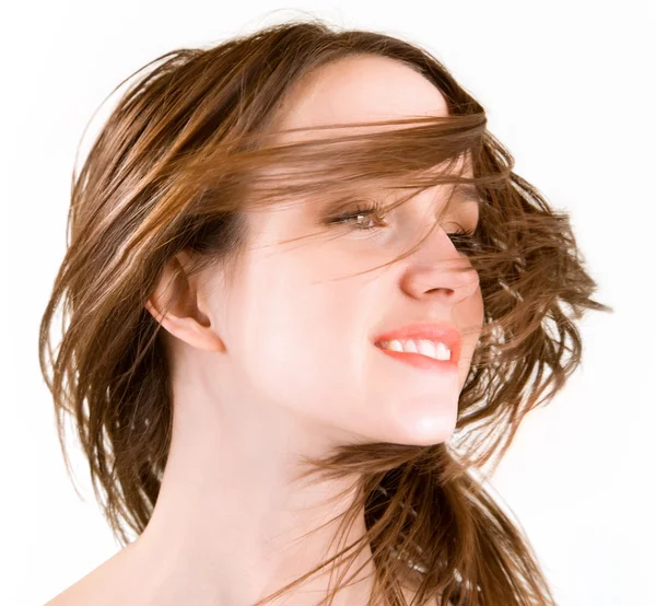 Włosy w wirującego wiatru — Zdjęcie stockowe