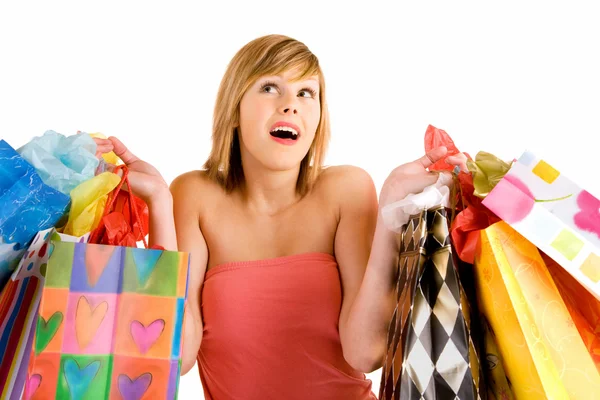 Mladá žena na nákupy — Stock fotografie