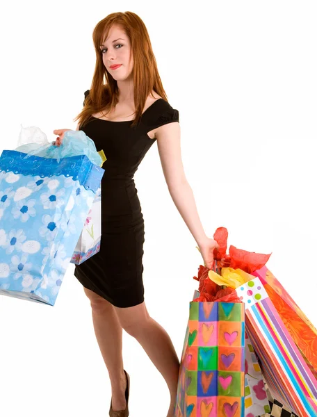 쇼핑 슈프레에 젊은 여자 — 스톡 사진