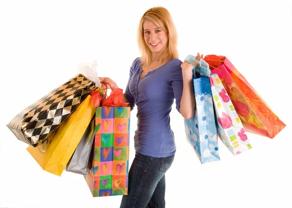Young Woman on a Shopping Spree — Stock Photo, Image