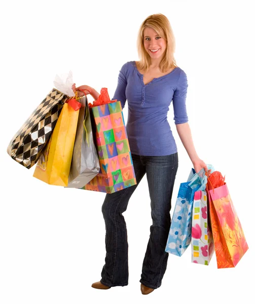 Mladá žena na nákupy — Stock fotografie