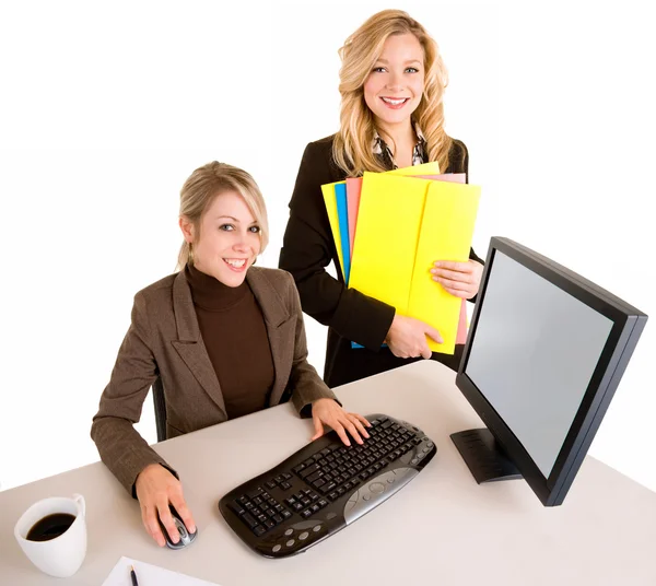 Two Beautiful Smiling Businesswomen — Stock Photo, Image