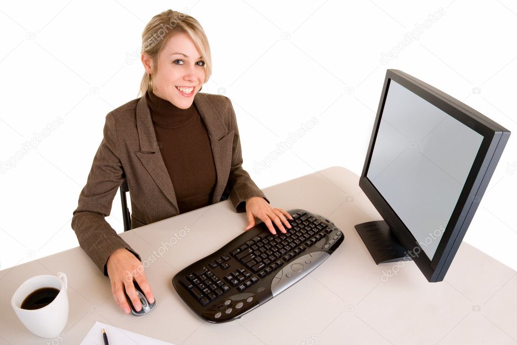 Businesswoman Working on her Computer