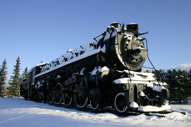 Old Locomotive in the Snow clipart